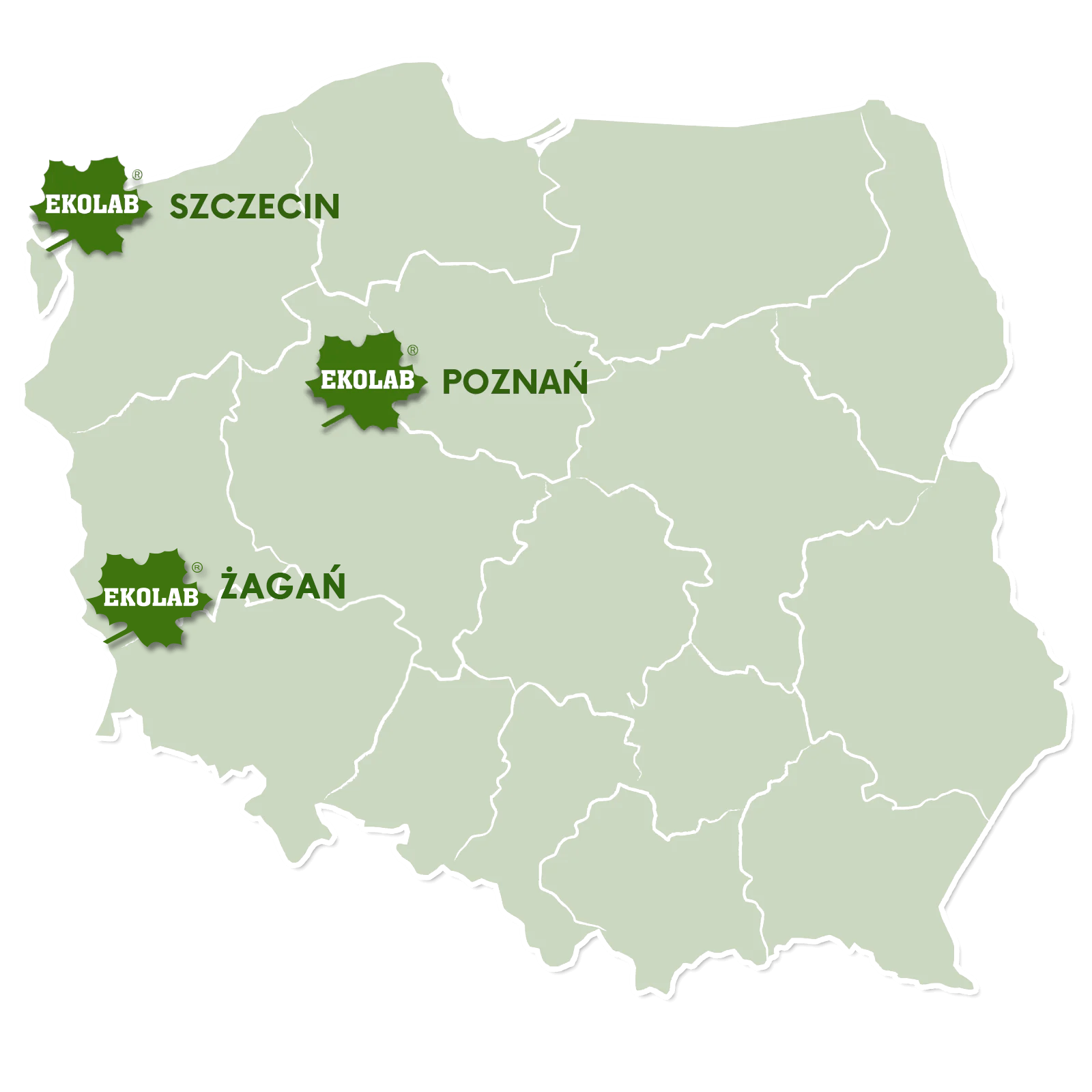 Mapa odziałów - Ekolab